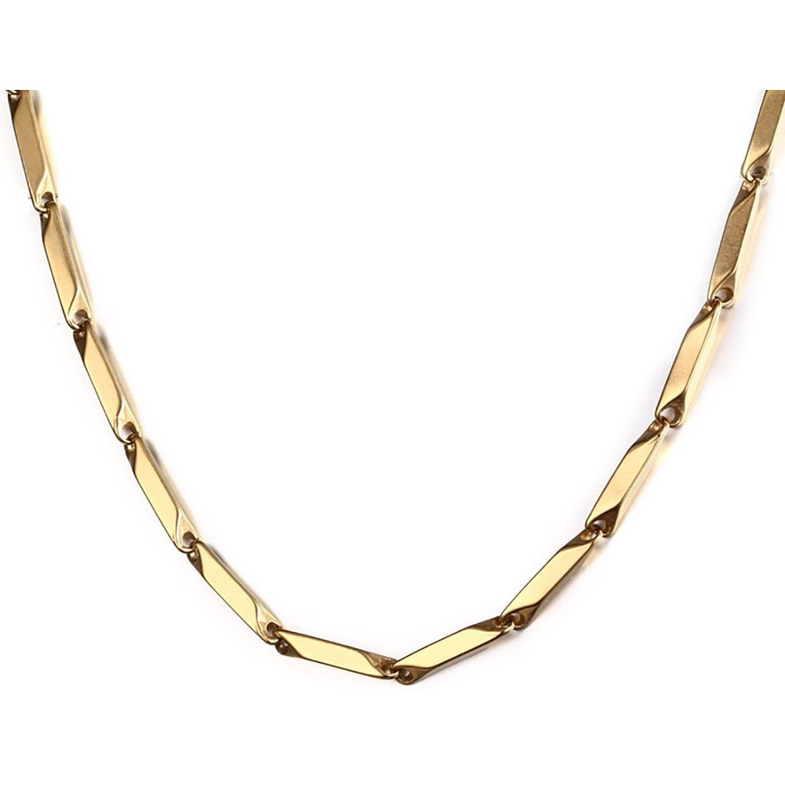 Nakabh Stainless Steel Stylish Rice Chain for Men and Boys (Combo Black + Golden)