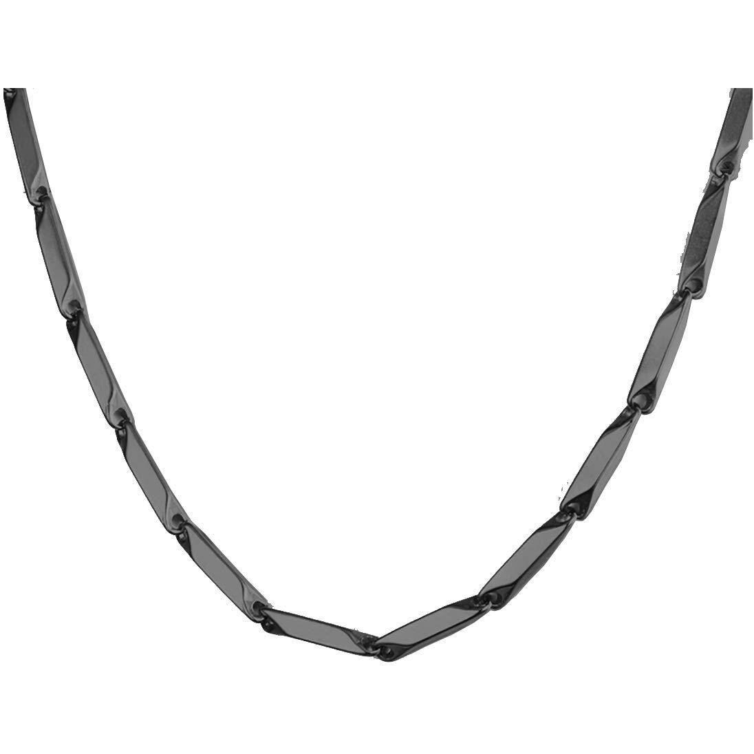 Nakabh Stainless Steel Stylish Rice Chain for Men and Boys (Combo Black + Golden)