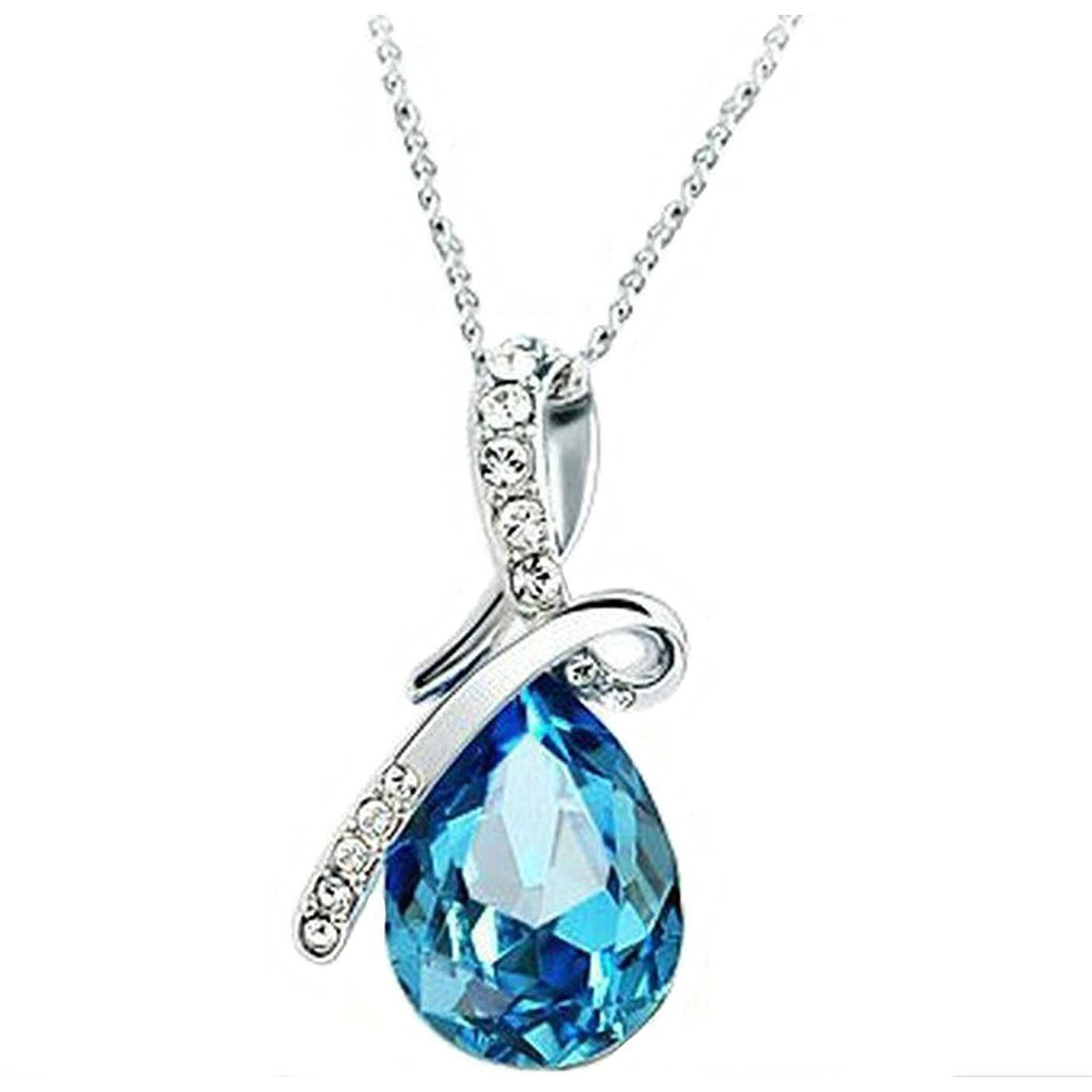 Valentine Gift By Shining Diva Non Precious Metal Jewellery Set for Women (Blue)(rcmb216)
