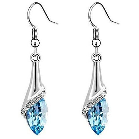 Valentine Gift By Shining Diva Non Precious Metal Jewellery Set for Women (Blue)(rcmb216)