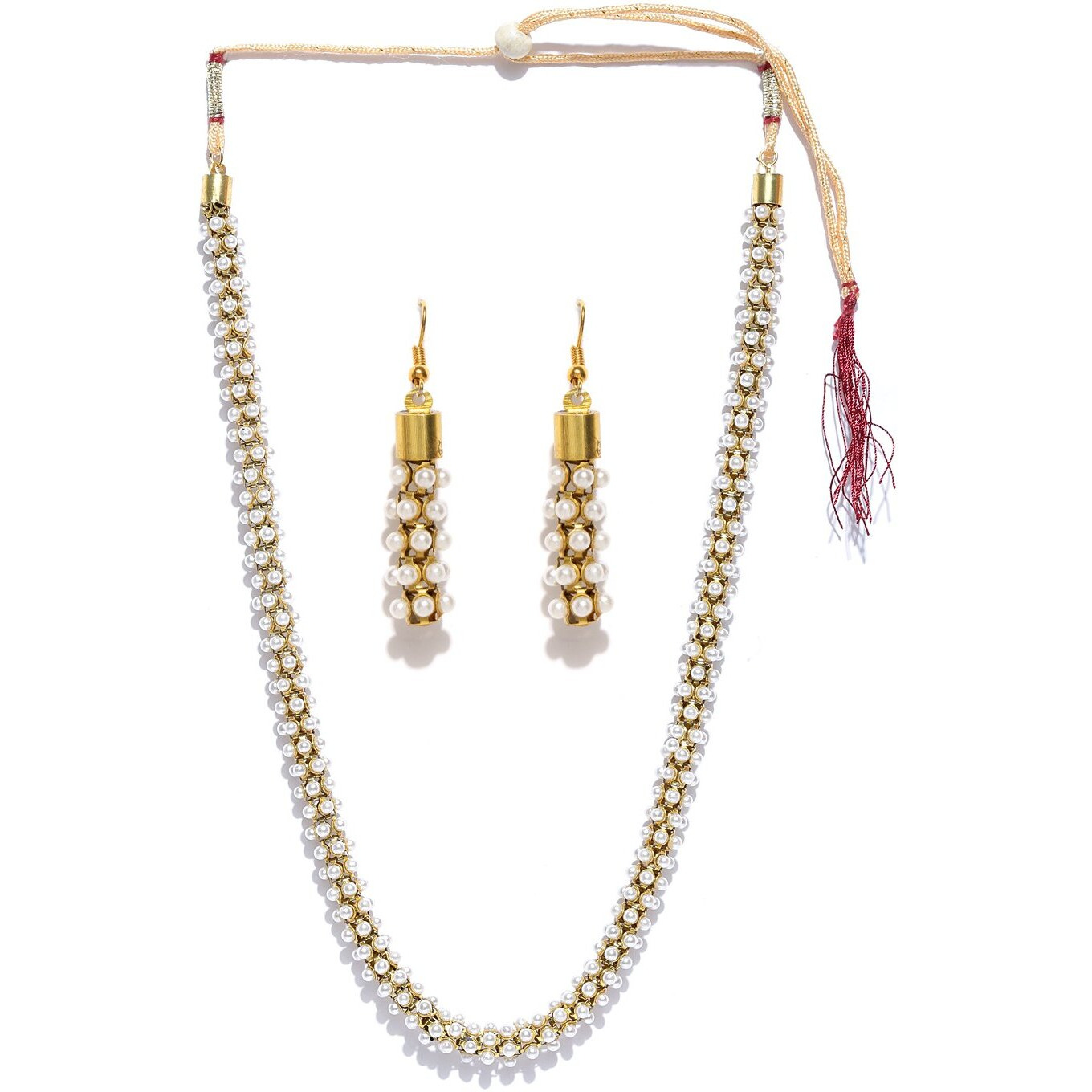 ZAVERI PEARLS South Indian Style Pearl Beads Necklace Set For Women - ZPFK5555