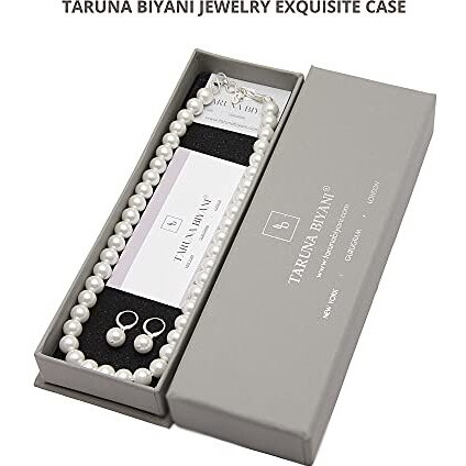 Taruna Biyani Non-precious Metal Silver Plated and Pearl Necklace Mala Set for Women (White)