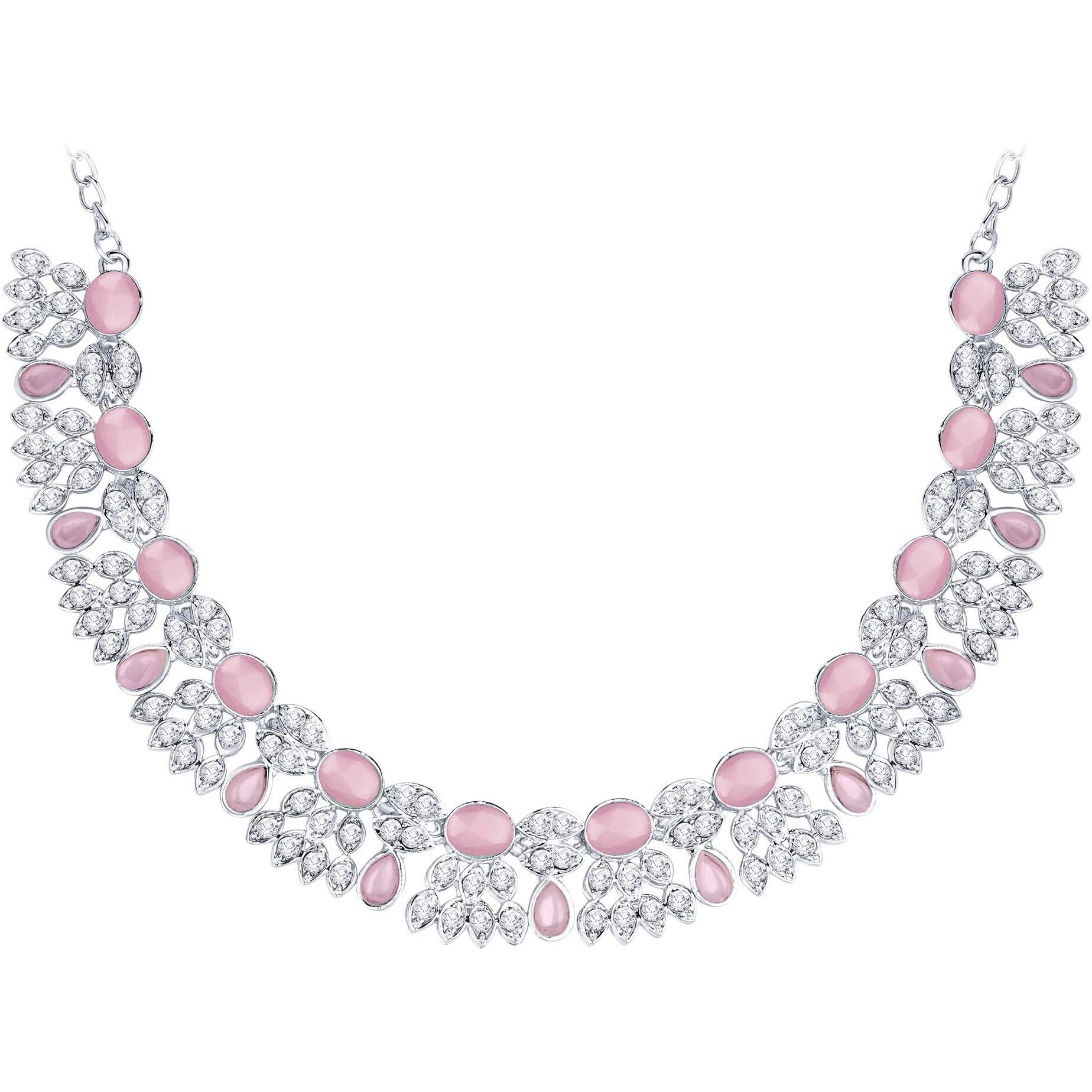 Atasi International Silver Plated Womens Necklace Set | Jewellery Set With Earrings | RMP5774