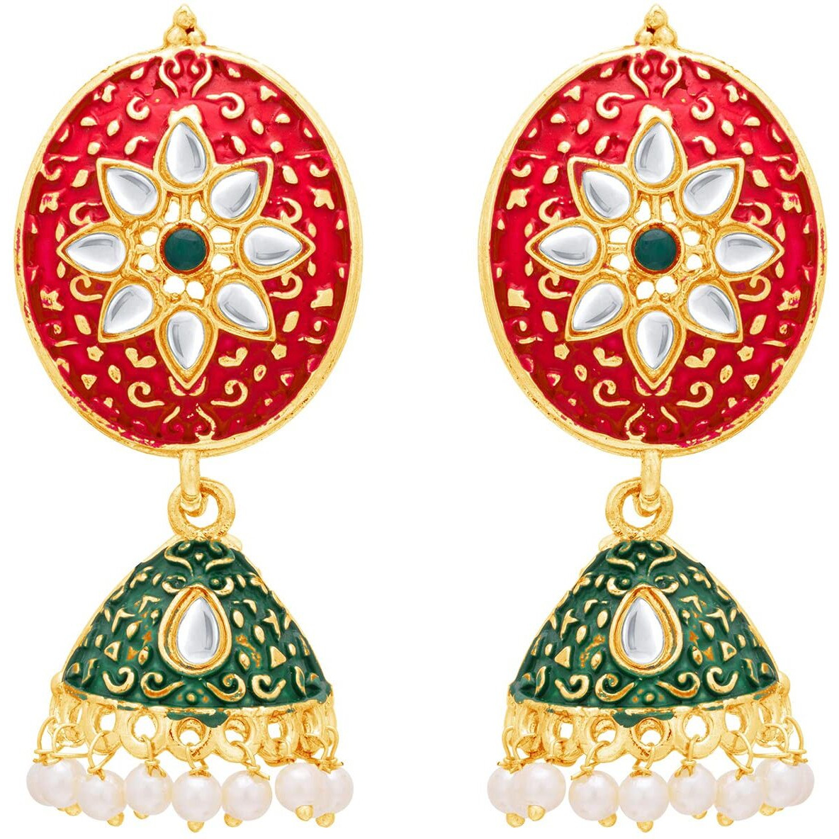 Sukkhi mesmerizing Gold Plated Kundan & Pearl Choker Necklace Set For Women (NS101130)