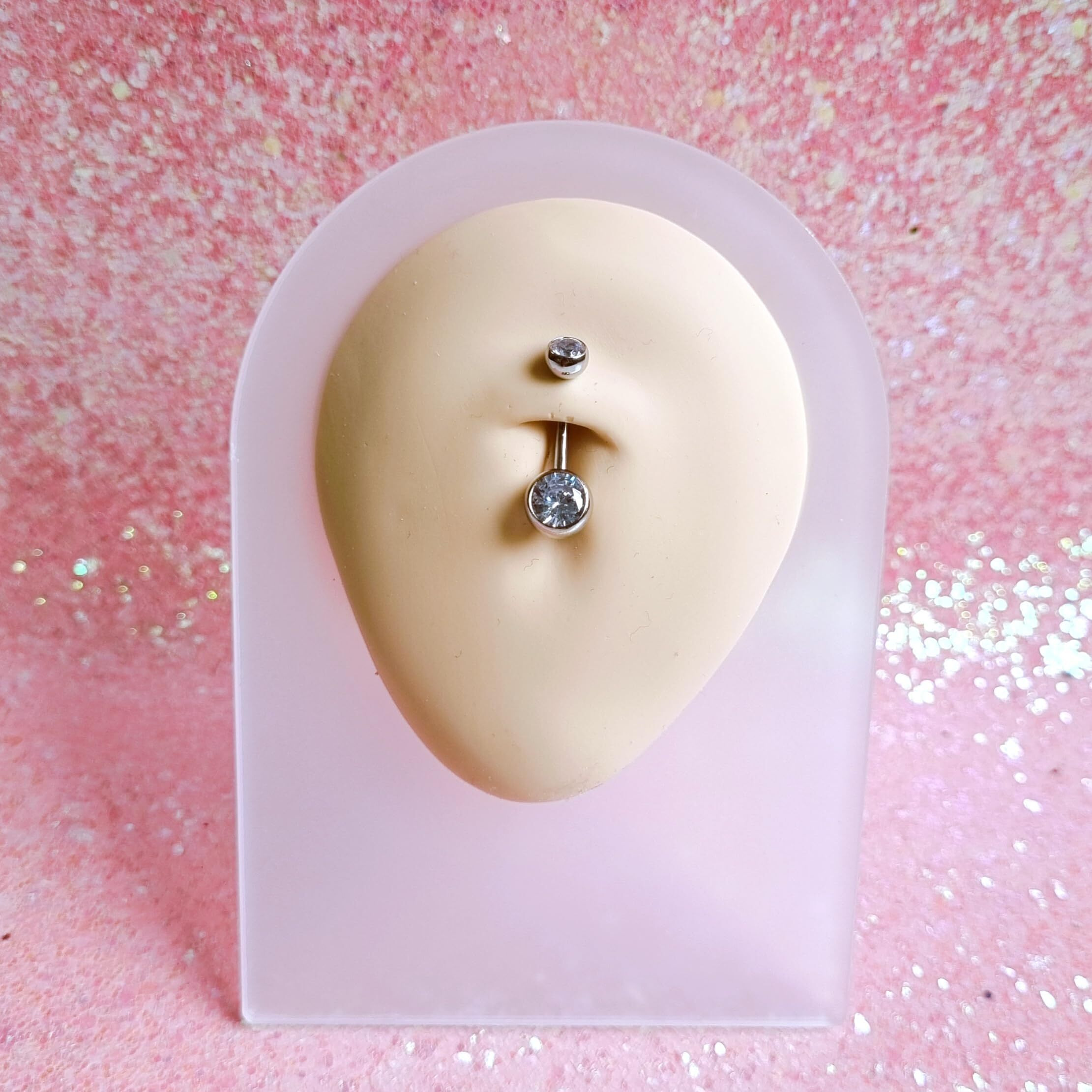 Via Mazzini Stainless Steel Crystal Belly Button Navel Ring For Women and Girls (BB0021) 1 Pc