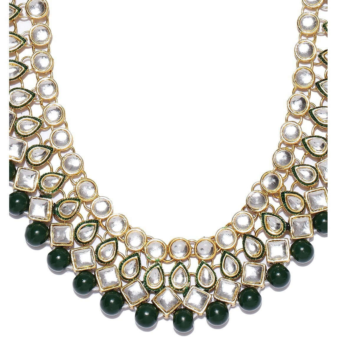 Shining Diva Fashion Gold Plated Jewellery Set for Women (Green)(rrsd7818s)