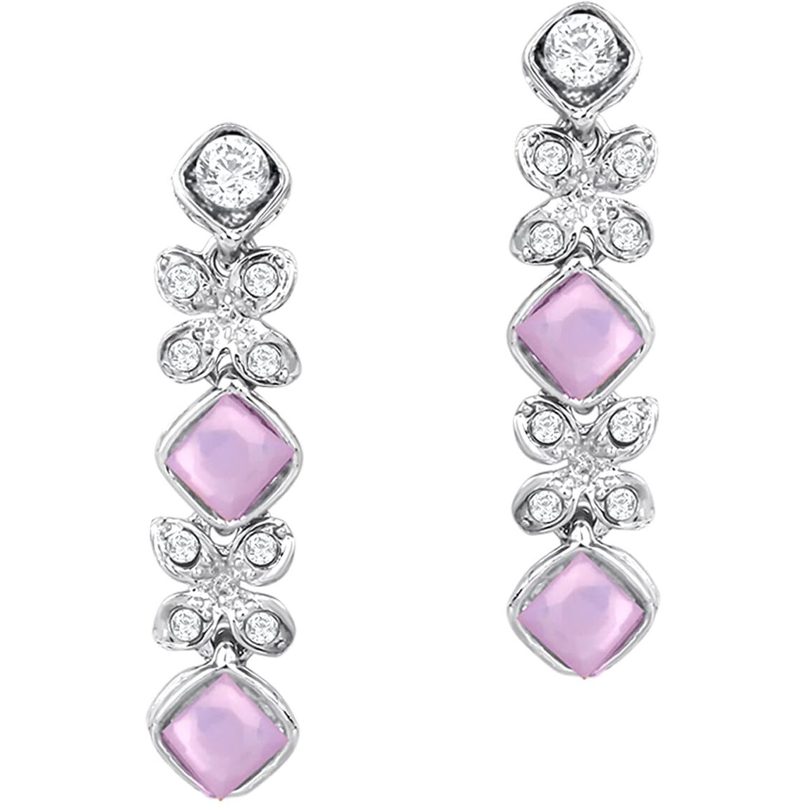Atasi International Silver Plated Purple Crystals AD Diamond Style Delicate Necklace Jewellery Set for Women & GIrls (RPU1744)