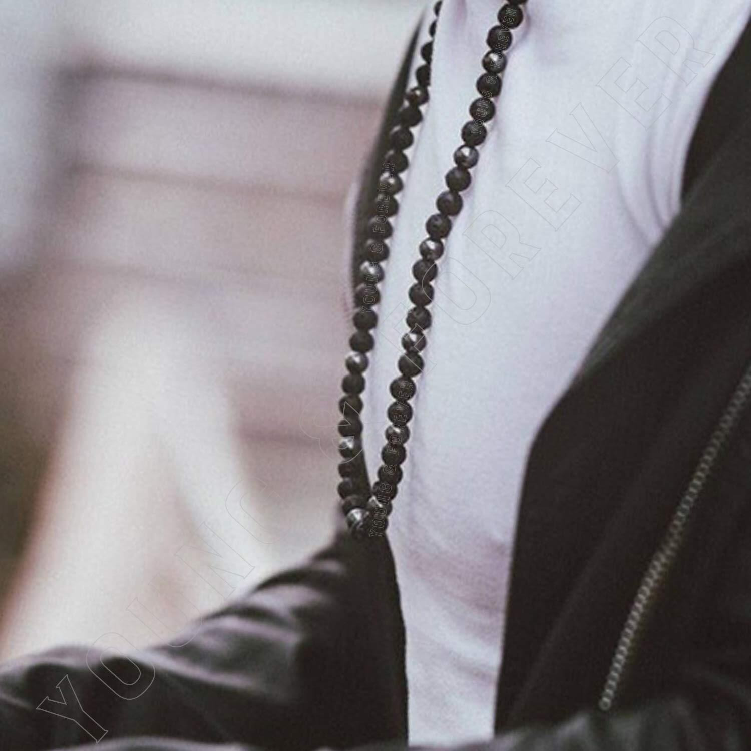 Young & Forever Gift Dvine Spiritual Natural Semi Precious Stone Jewellery Necklace Hematite and Lava Rock Reiki Men Necklace Buddha Beads and Men Necklace Long