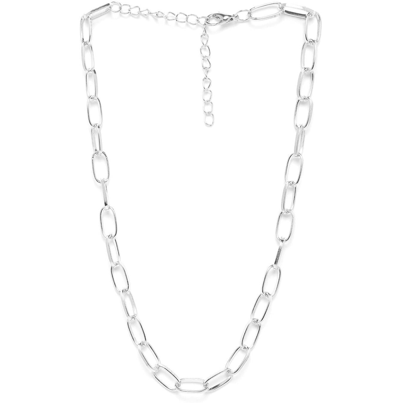 YouBella Gold Plated Unisex Chain for Both Men/Women (Silver)