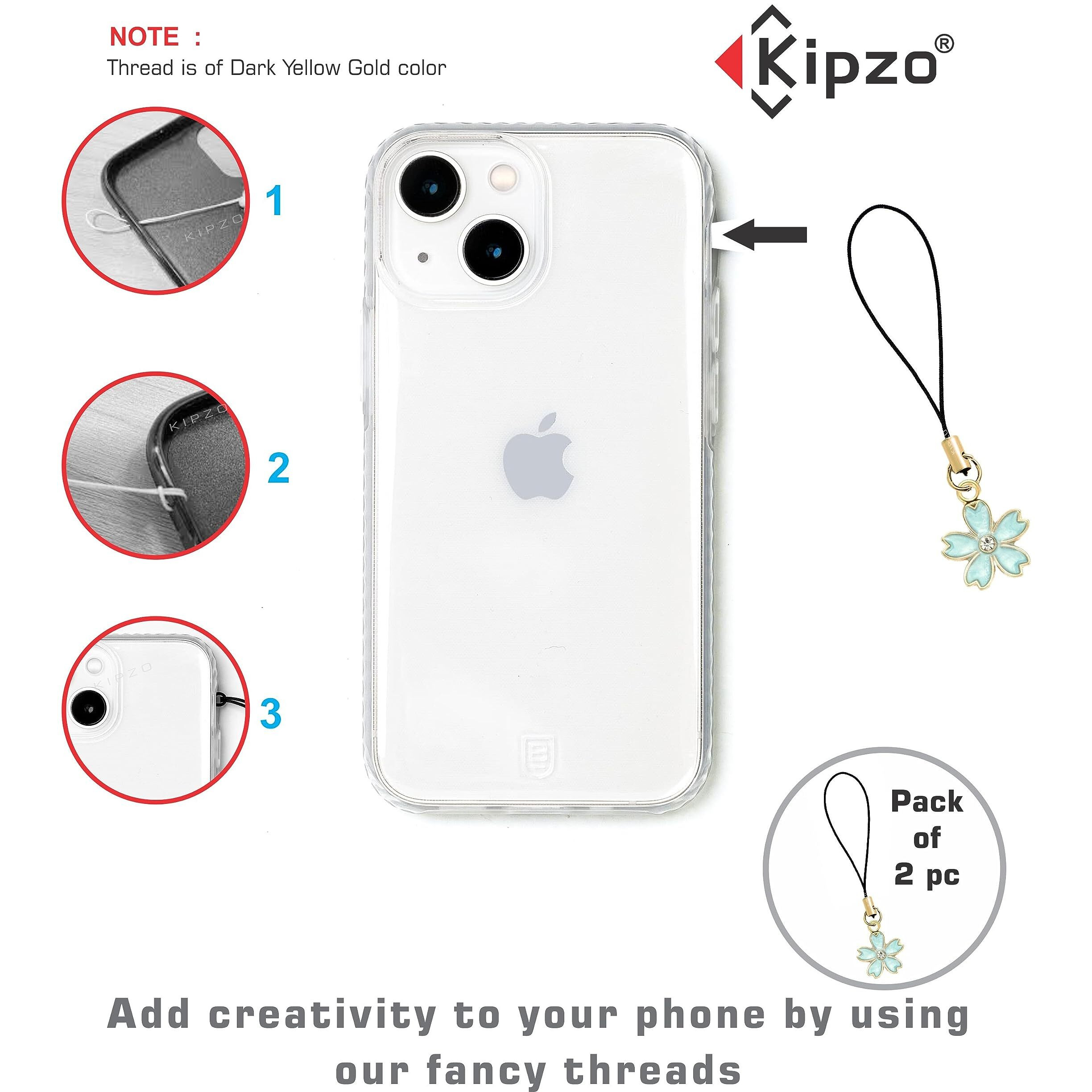 KIPZO Pastel light Green Pack of 2 flower pendant Phone Charms cute pearl for girls women stylish Hanging Keychain necklace chain Lanyard golden thread Ornament earring combo Zip Pouch