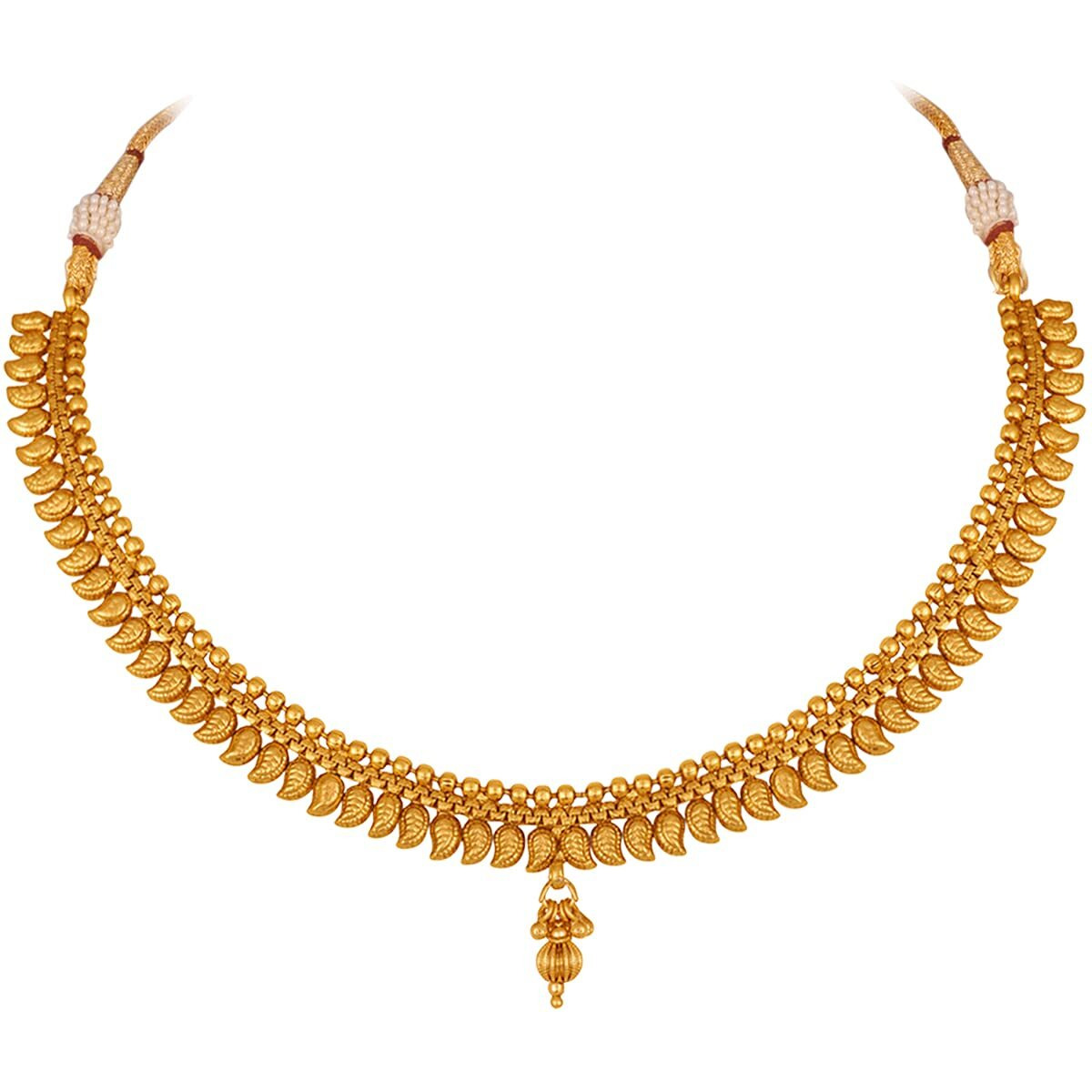 JFL - Jewellery for Less Latest Copper Gold Plated Mango Design Necklace Set for Women & Girls,Valentine