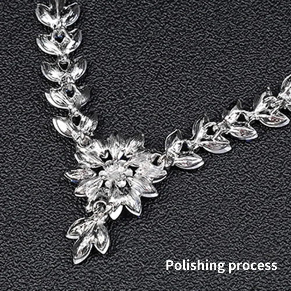 Shining Diva Fashion Latest Stylish Design Fancy Crystal Diamond Necklace Jewellery Set for Women (15223s)