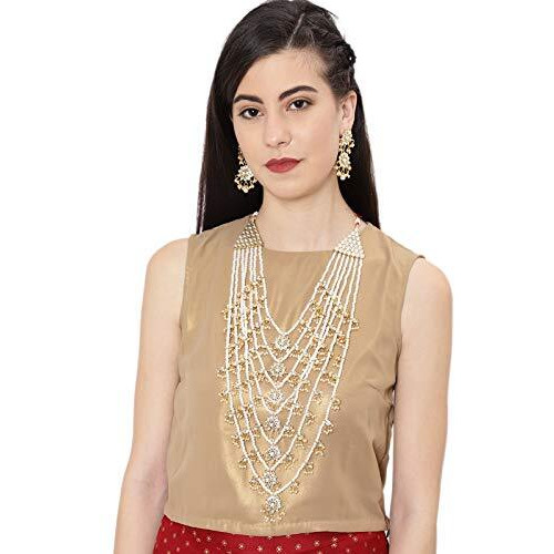 Zaveri Pearls Kundan & Pearls Jewellery Set for Women (Golden)(ZPFK8520)