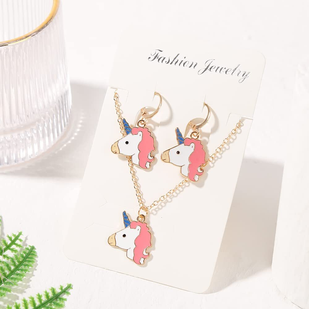 YouBella Jewellery Gold Plated Unicorn Necklace Jewellery Set with Earrings for Girls and Women (Multicolor) (Style 3)