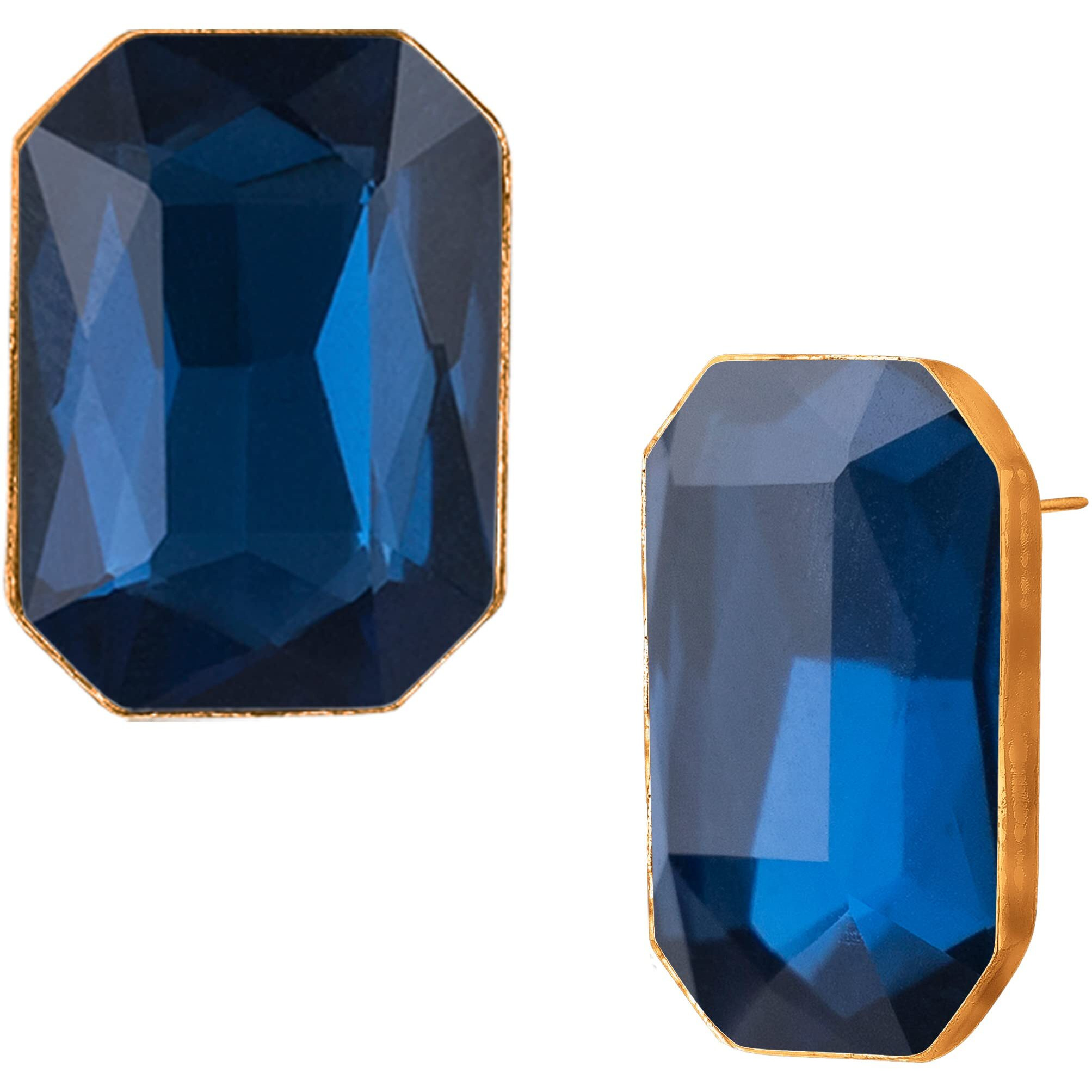 JFL - Jewellery for Less Blue Gold Plated Crystal Pendant with Chain and Earrings Set for Women- Valentine Latest Love,Valentine