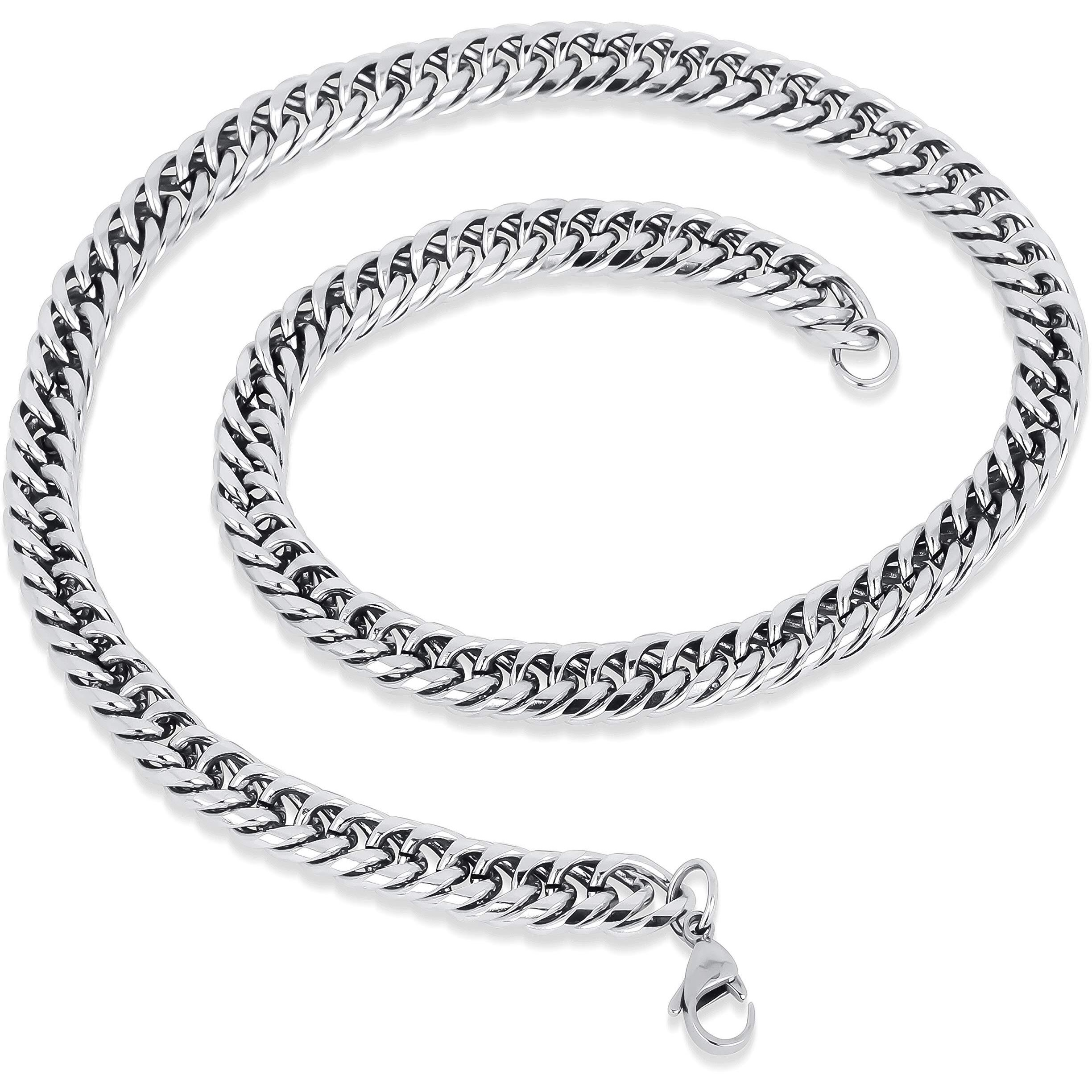 Fashion Frill Stainless Steel Chain Necklace For Men Boys Jewelry Elegant Gift