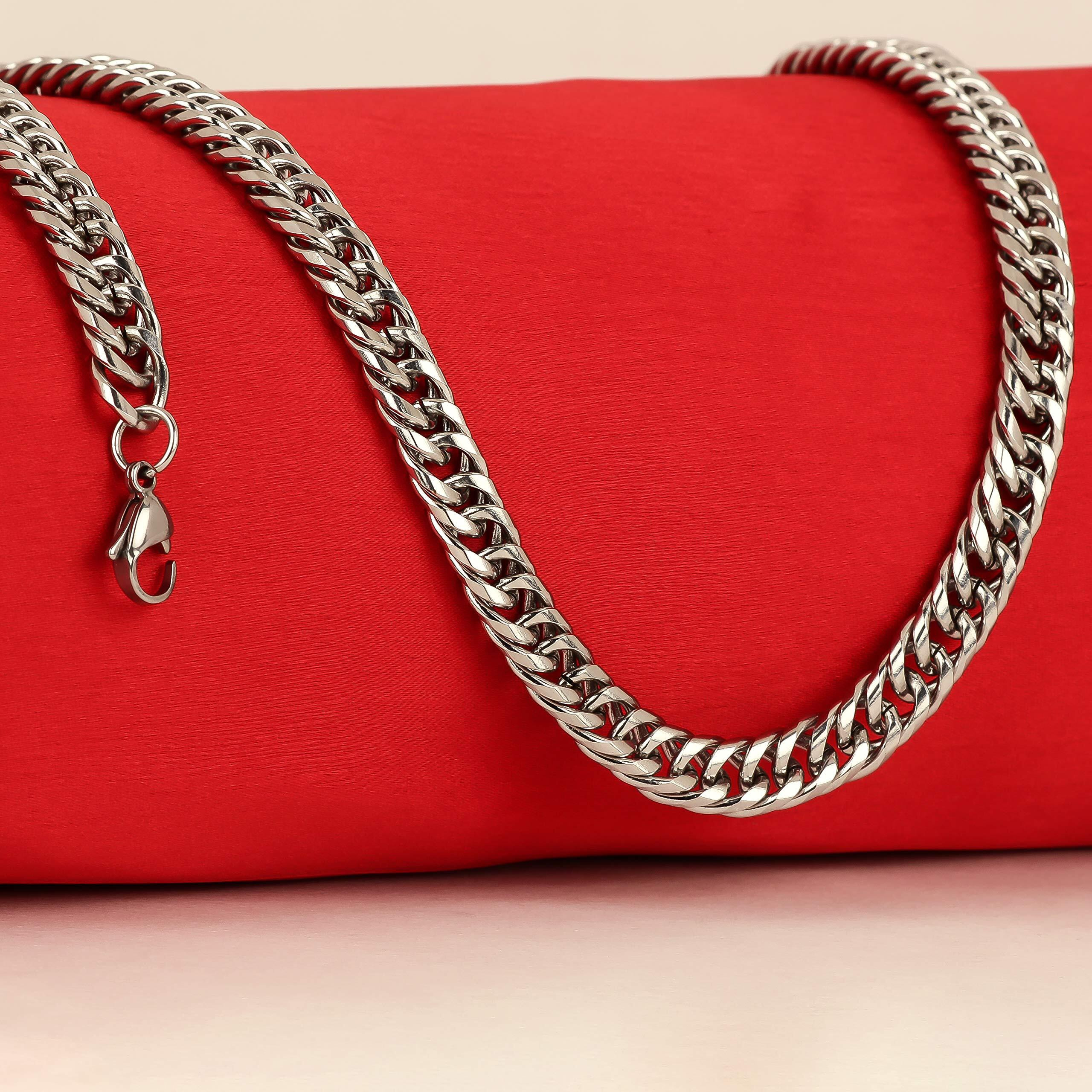 Fashion Frill Stainless Steel Chain Necklace For Men Boys Jewelry Elegant Gift