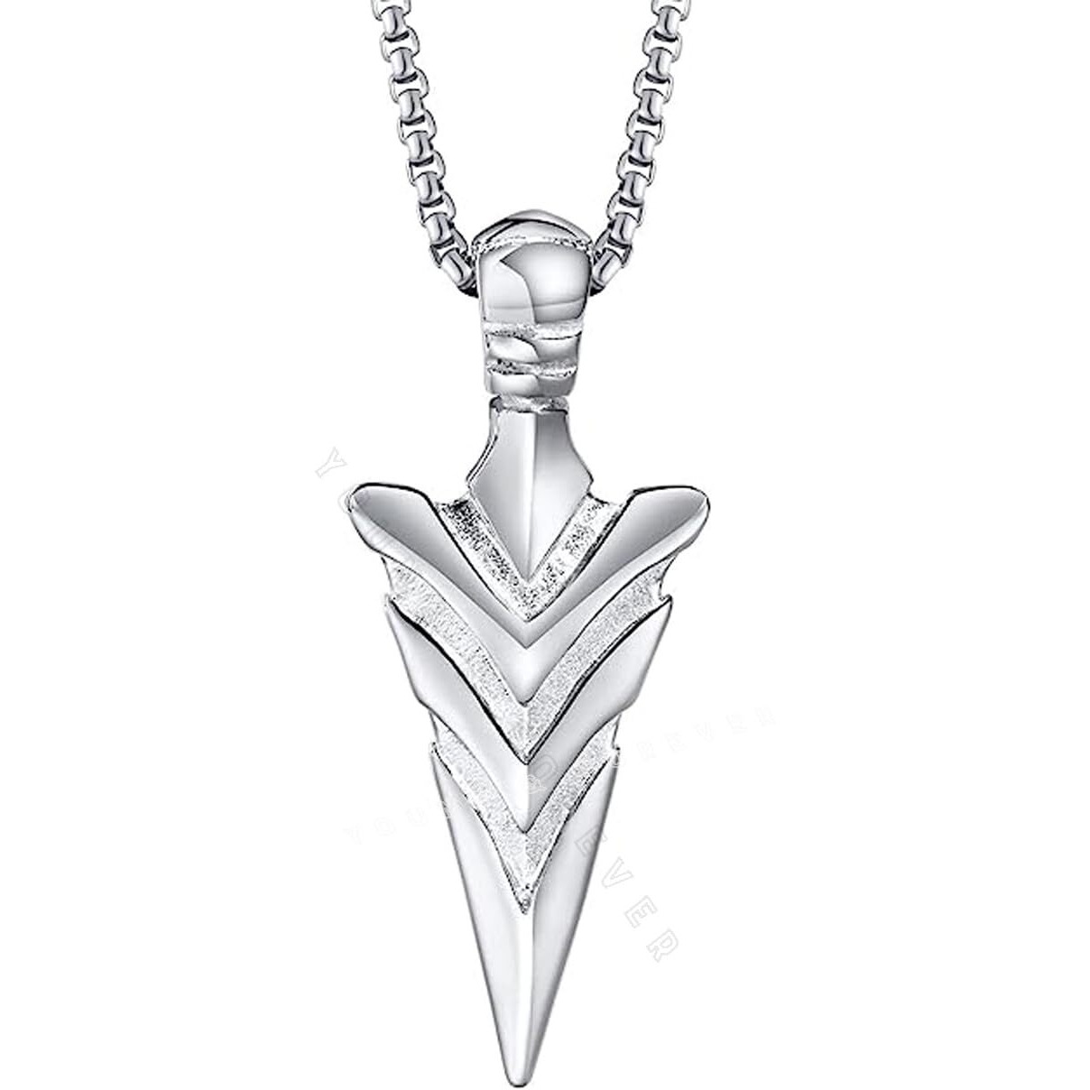 Young & Forever Gift Stainless Steel Stainless Steel Silver Arrow Pendant Necklace Gift Idea Men Women Boys Girls