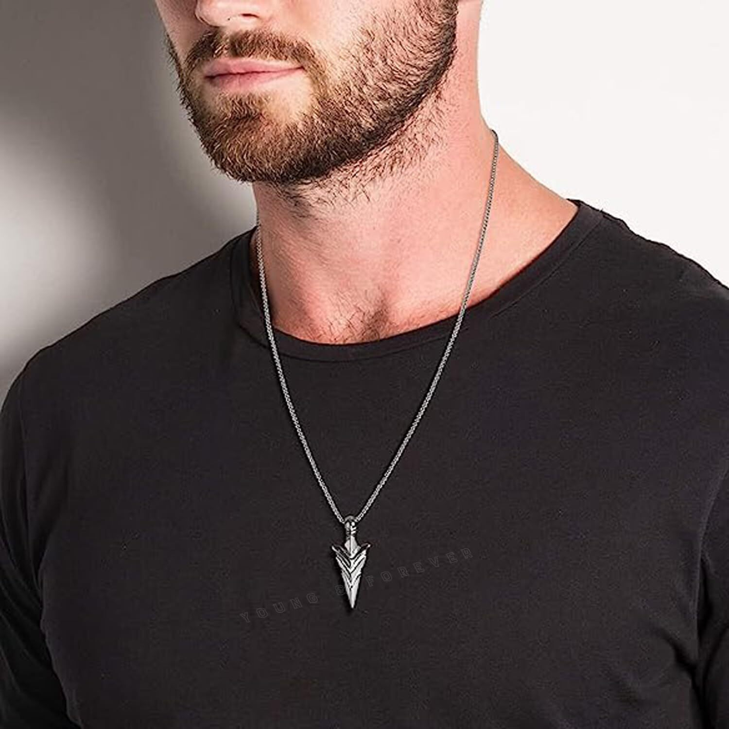 Young & Forever Gift Stainless Steel Stainless Steel Silver Arrow Pendant Necklace Gift Idea Men Women Boys Girls
