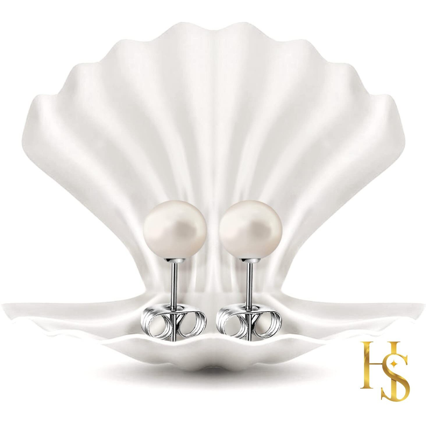 HighSpark Pearl Earrings Pendant Chain Set | 92.5 Sterling Silver & Brilliant Lustre Pearls | Lovely Gift for Women & Girls - Pearl Set 001