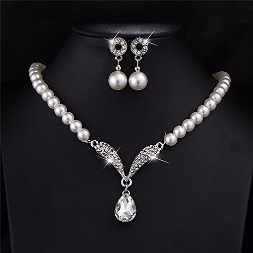 Jewels Galaxy Adorable AD & Pearl Studded Mesmerizing Necklace Set with Bracelet for Women/Girls (Style 1) (CT-CB-MIX-49514)