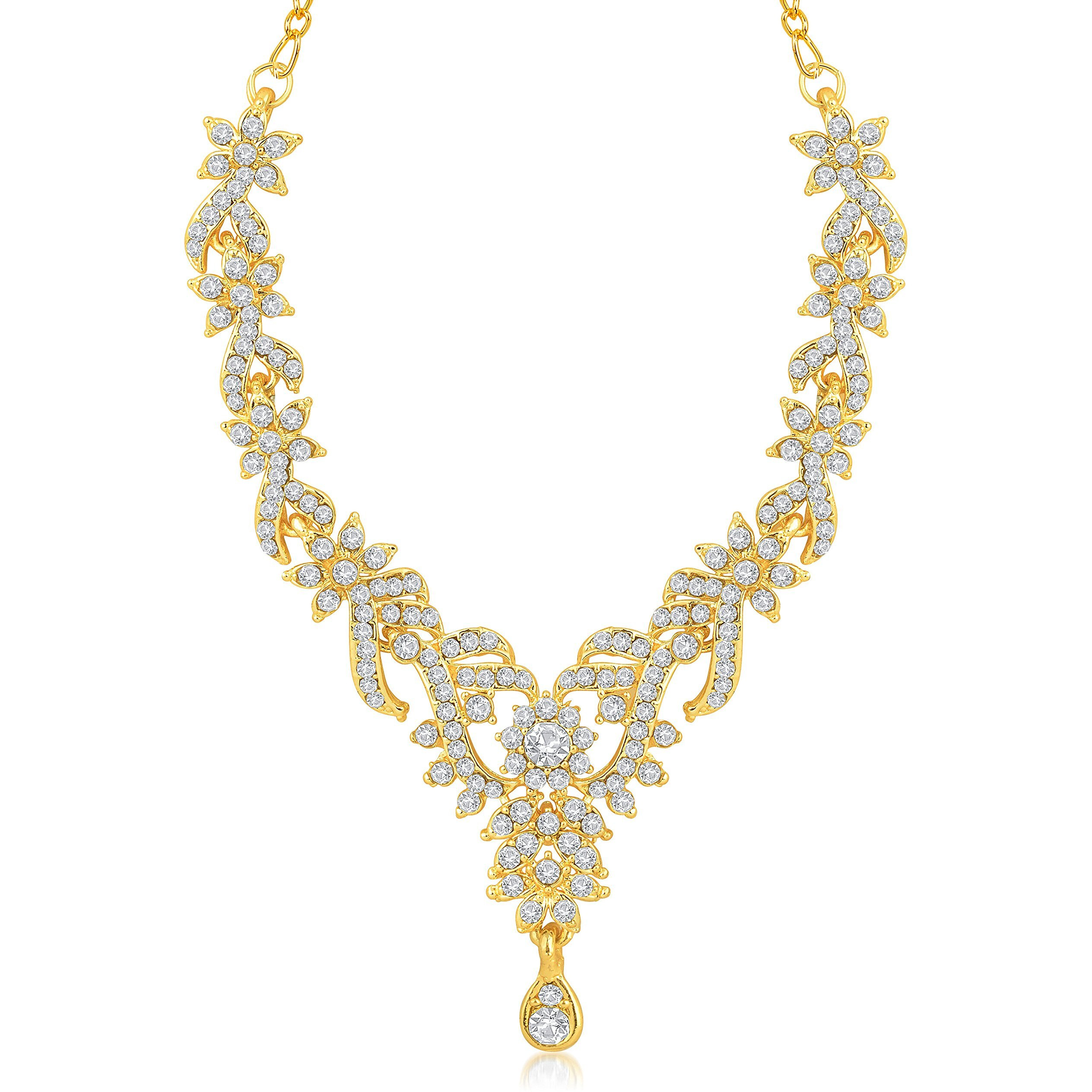Sukkhi Trendy Gold Plated Australian Diamond Stone Studded Necklace Set for Women
