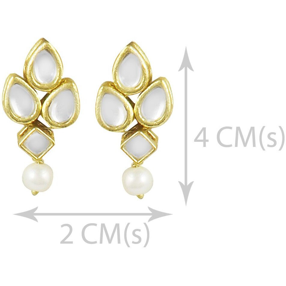 Karatcart Traditional Kundan Jewellery Set for Women ( White )