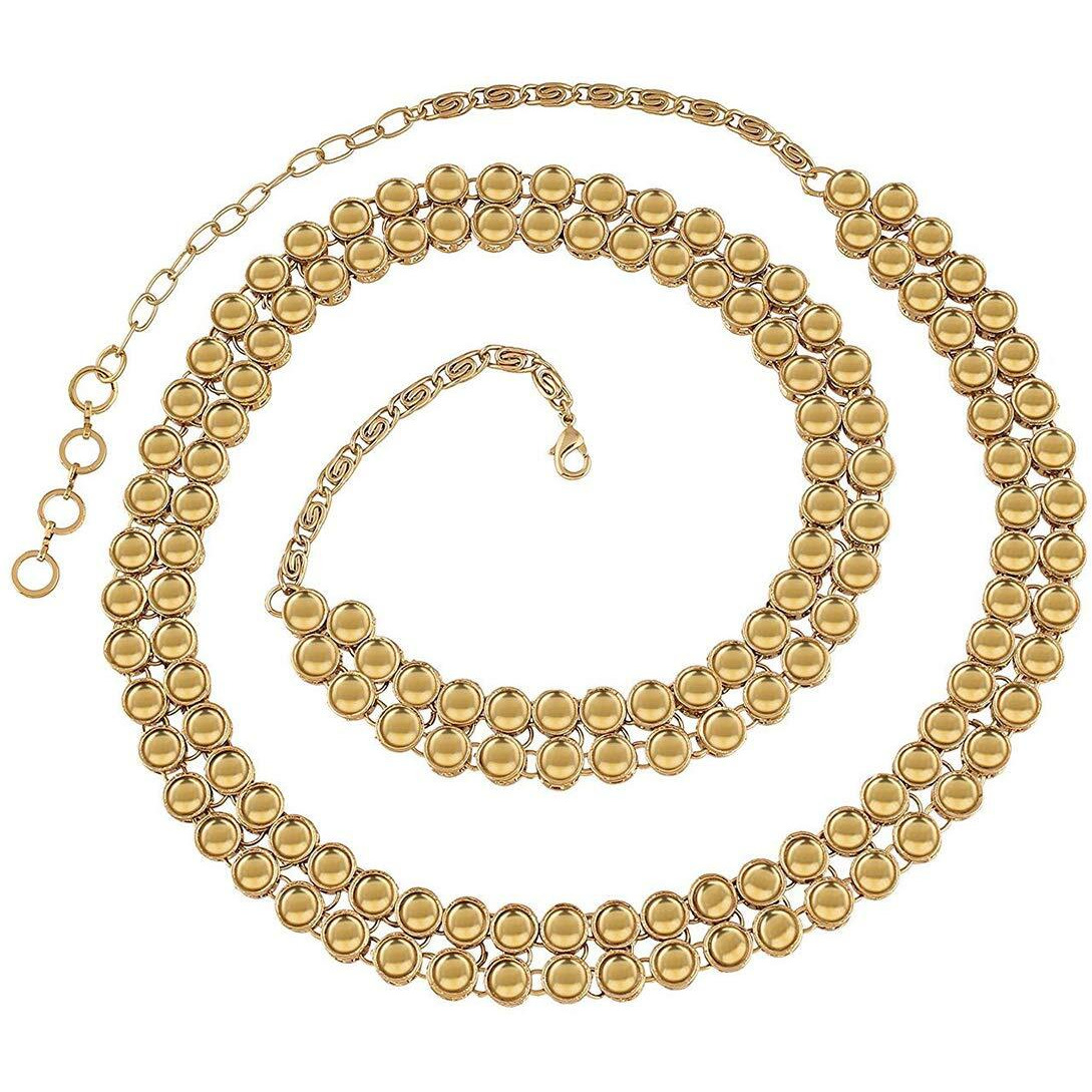 Peora Traditional Jewellery Gold Plated Kundan Waist Belt Kamar bandh Ethnic Belly Chain for Women Girls