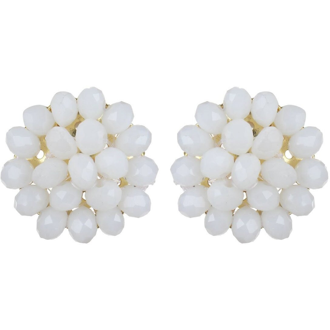 Karatcart White Crystal Beads Multi-Strand Necklace Set For Womens