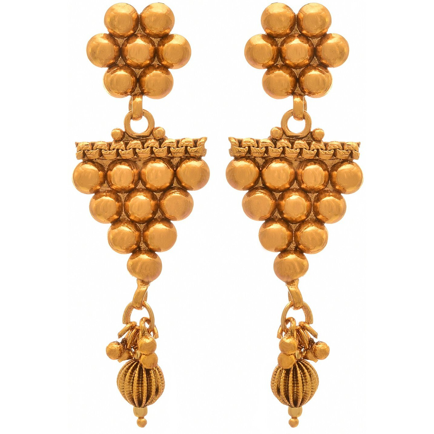 JFL - Jewellery for Less Ethnic 1 g Yellow Gold Plated 3 Layer Necklace Set for Women,Valentine