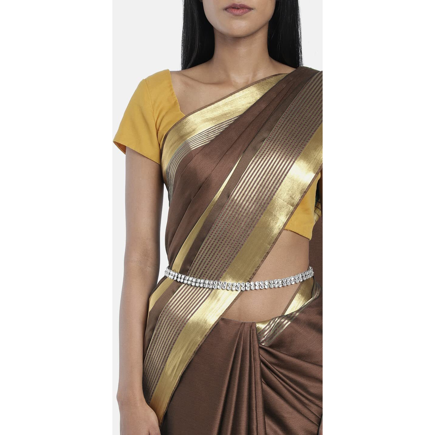 Peora Traditional Jewellery Gold Plated Kundan Waist Belt Kamar bandh Belly Chain for Women Girls