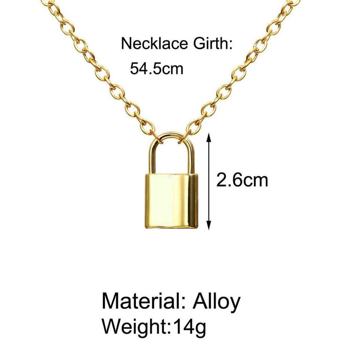 Jewels Galaxy Gold Plated Trending Lock Inspired Layered Necklace Set (Design 9) (CT-NCKK-44169)