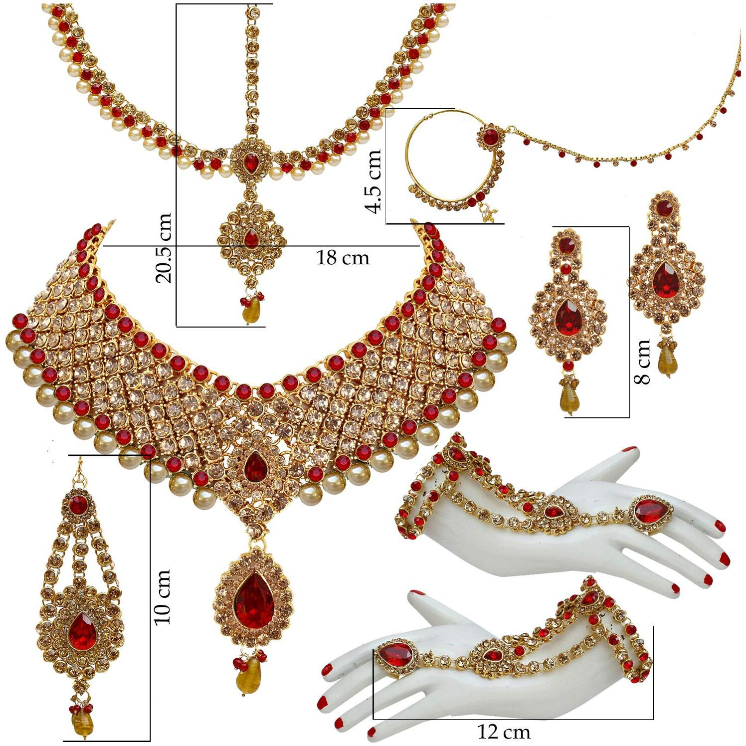 Lucky Jewellery Designer Feroji Color Gold Plated Dulhan Choker Bridal Set for Girls & Women (2475-L1ZS-KD124-F)