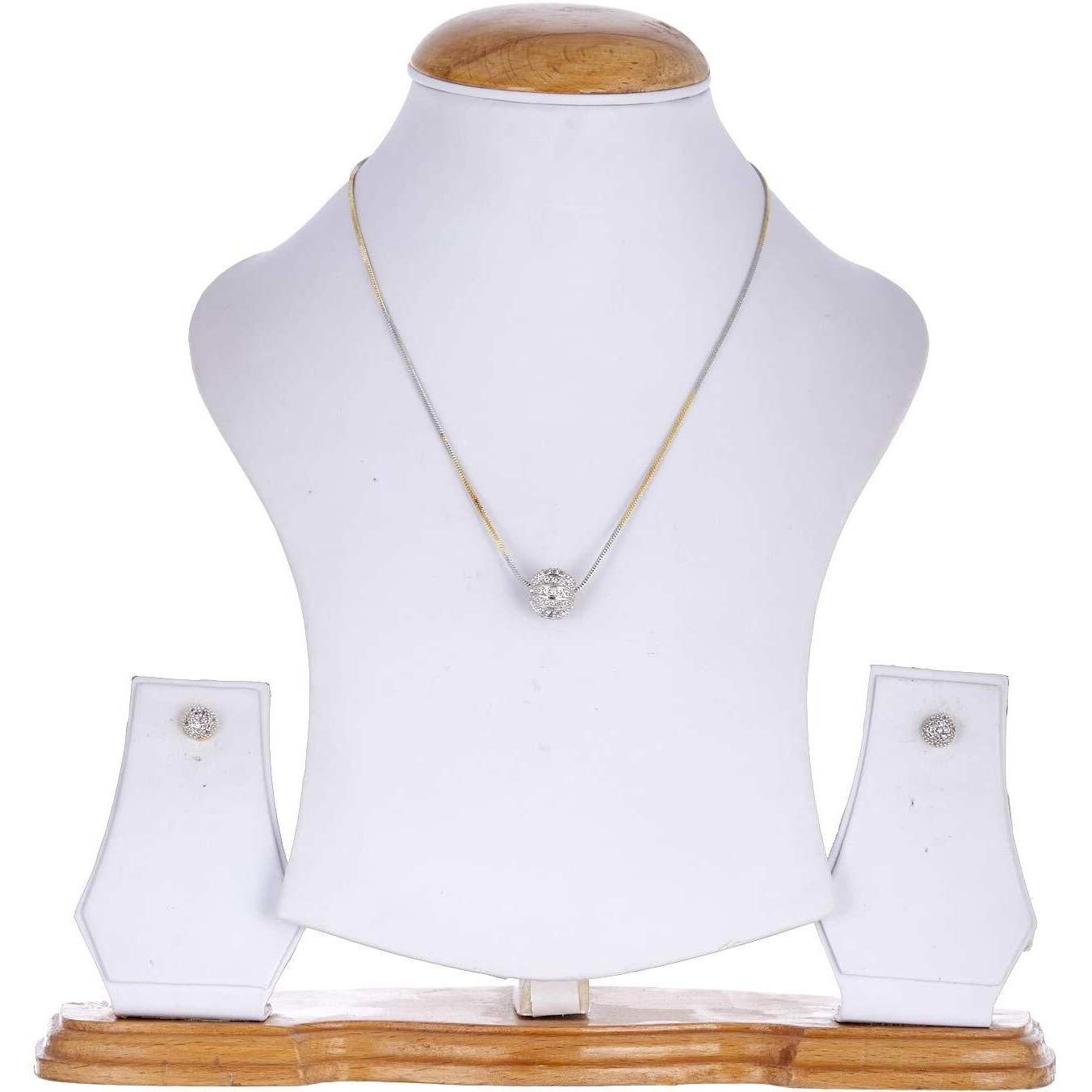 ZENEME Valentine Gift American Diamond Heart Shape Pendant Jewellery For Women & Girls (Design - 12)