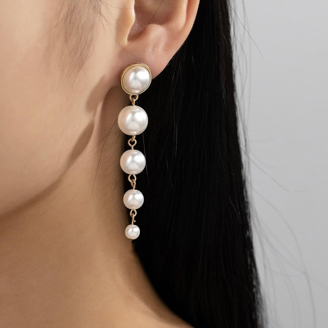 RedChimes Latest Elegant White Pearl Hoop Earrings for Girls & Women