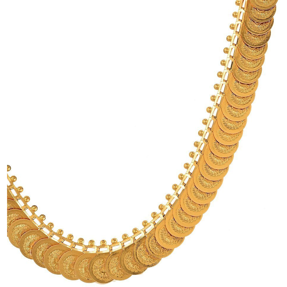 ZENEME Jewellery Set Gold Plated Traditional Temple Coin Haram Necklace Set & Temple Coin Necklace Set With Earring Wedding Jewellery For Women and Girls (Red)