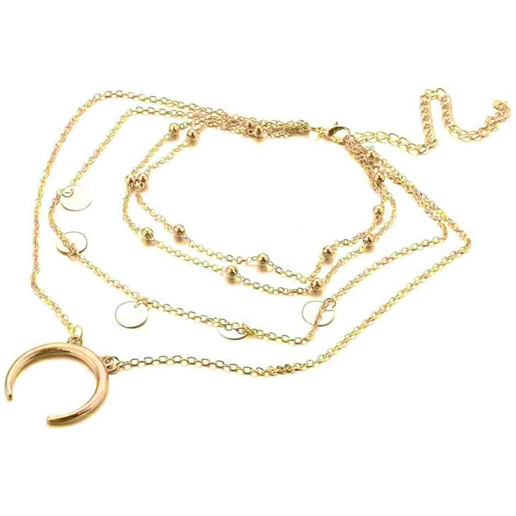 Jewels Galaxy Gold Plated Trending Lock inspired Layered Necklace Set (CT-NCKH-44085) for Womens
