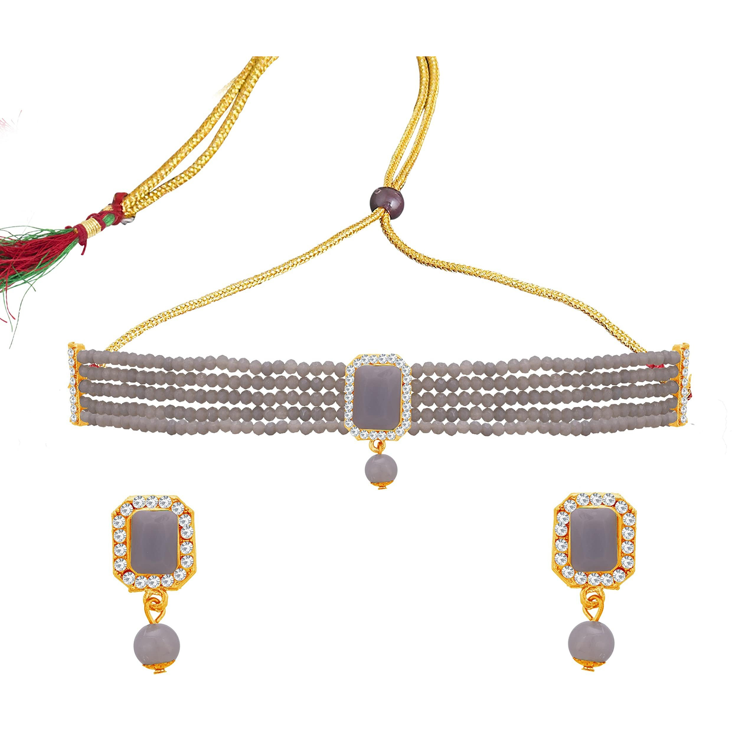 Sukkhi Gripping Gold Plated Choker Necklace Set for Women (NS104325)