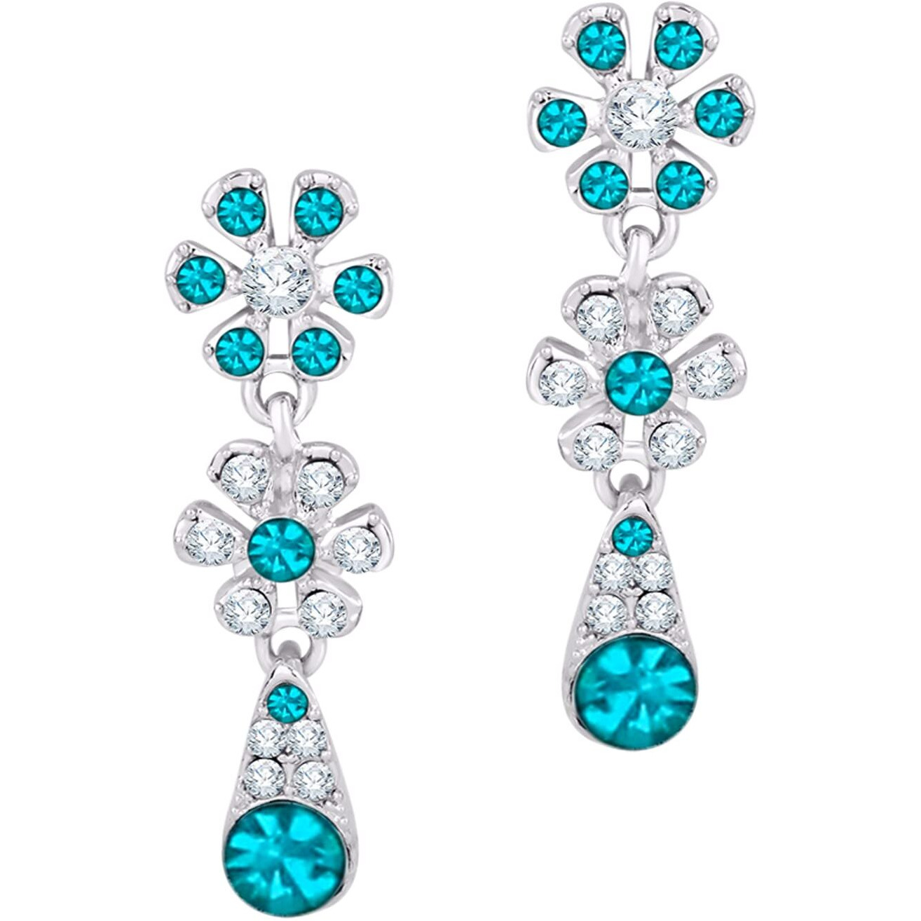 Atasi International Diamond Silver Plated Alloy Necklace Set with Earrings For Women (R5471)