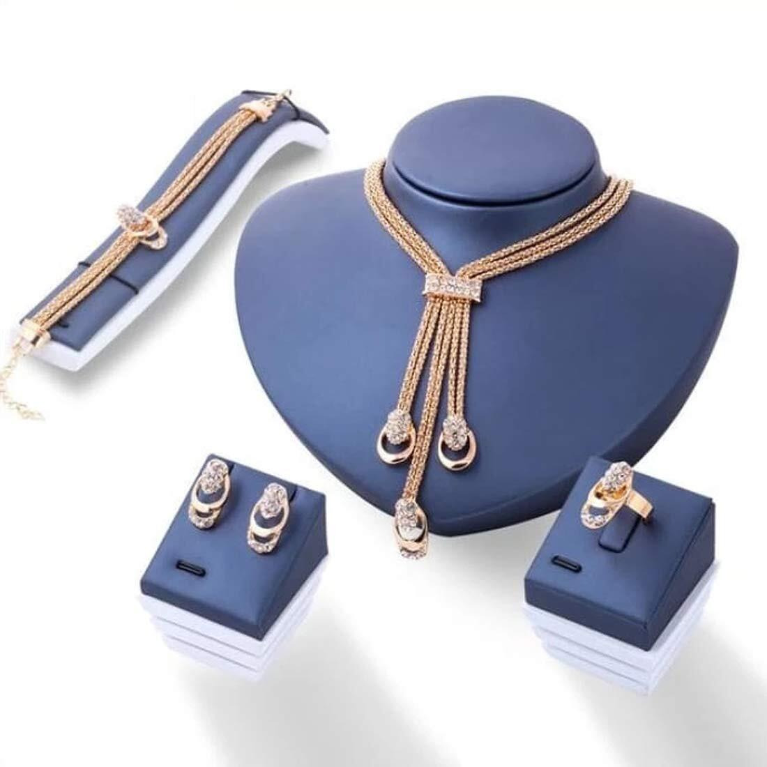 Jewels Galaxy Adorable AD & Pearl Studded Mesmerizing Necklace Set with Bracelet for Women/Girls (CT-CB-MIIX-49513)