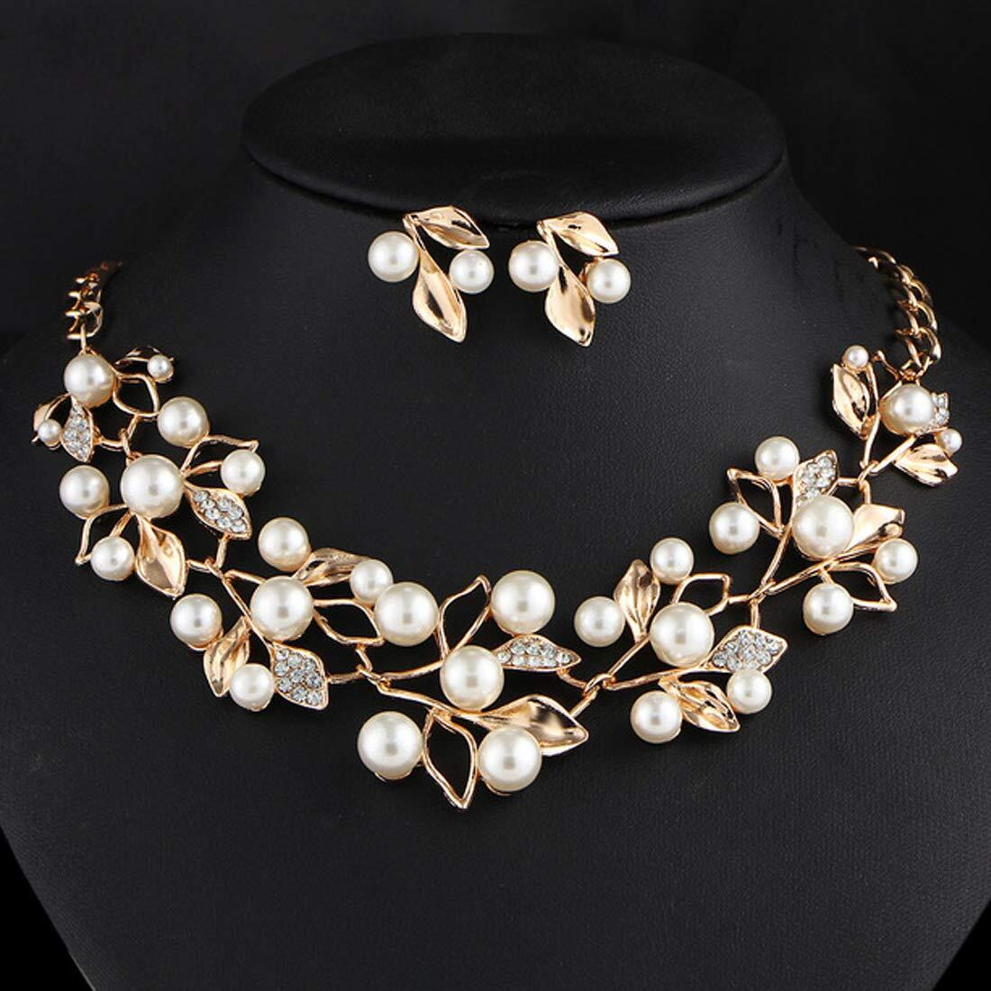 Jewels Galaxy Adorable AD & Pearl Studded Mesmerizing Necklace Set with Bracelet for Women/Girls (CT-NCCK-44094)