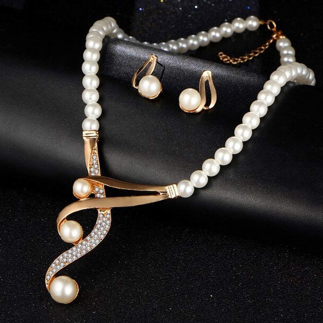 Jewels Galaxy Adorable AD & Pearl Studded Mesmerizing Necklace Set with Bracelet for Women/Girls (CT-NCCK-44093)