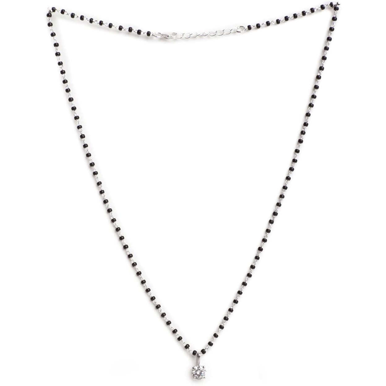 Clara Sterling-silver and Cubic Zirconia Earrings Necklace Set for Women & Girls (White)
