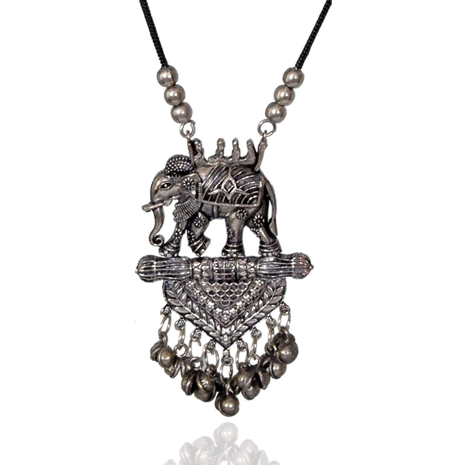 YouBella Jewellery Sets for Women Afghani Boho Bahubali Necklace Jewellery For Girls/Wome (Silver) (Silver)