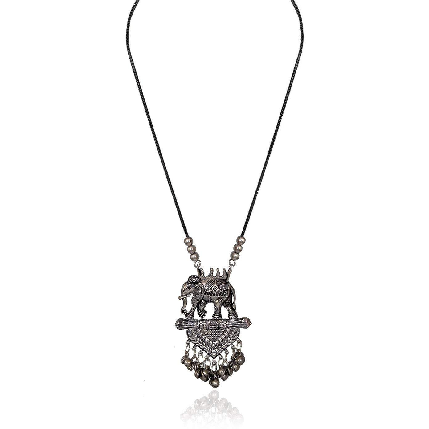 YouBella Jewellery Sets for Women Afghani Boho Bahubali Necklace Jewellery For Girls/Wome (Silver) (Silver)