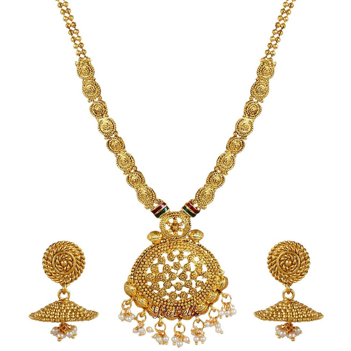 YouBella Jewellery Sets for Women Gold Plated Necklace Jewellery set with Earrings For Girls/Women (Spiral)