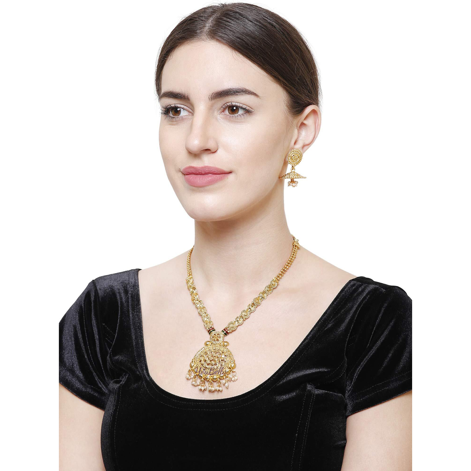 YouBella Jewellery Sets for Women Gold Plated Necklace Jewellery set with Earrings For Girls/Women (Spiral)