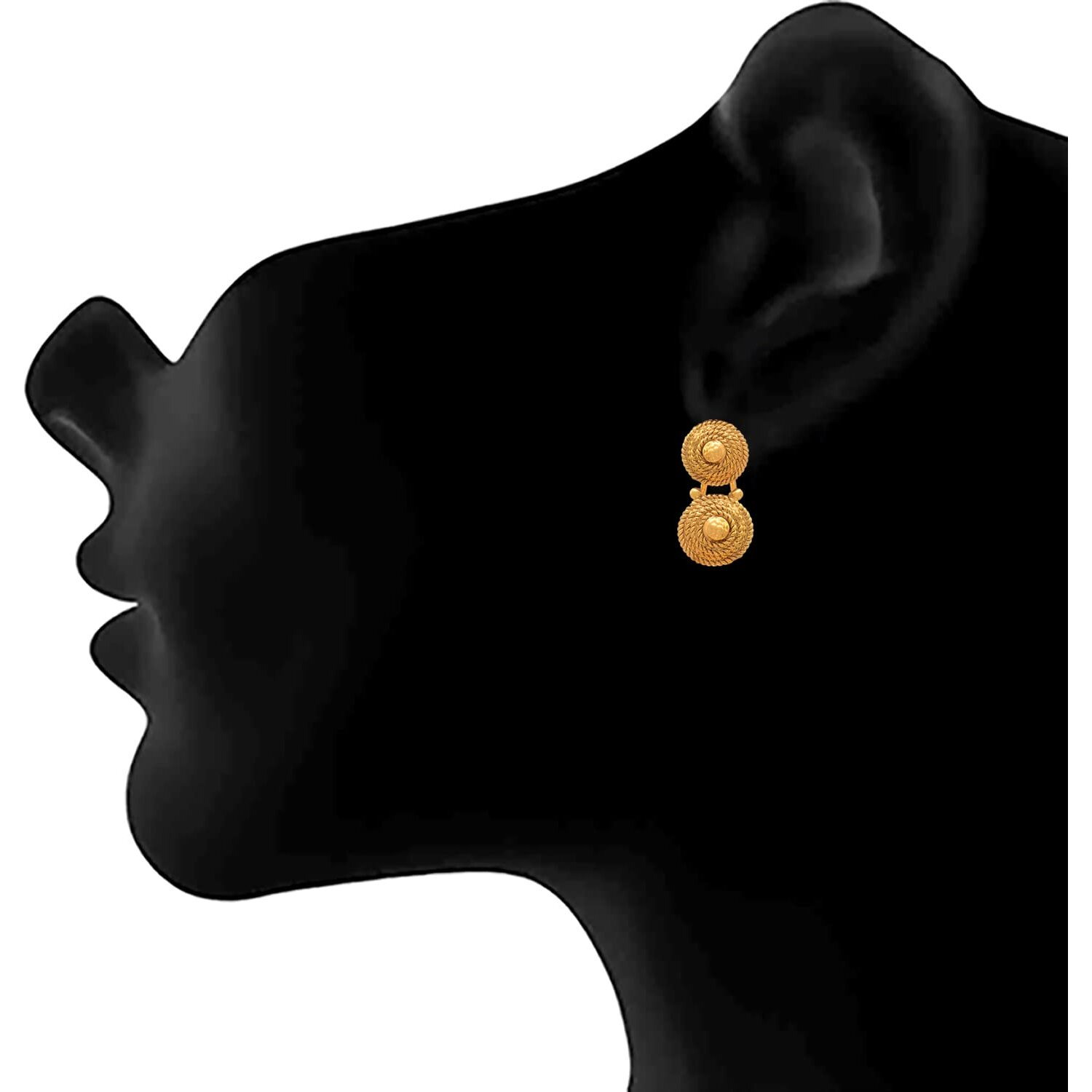 JFL - Jewellery for Less Traditional Ethnic One Gram Gold Plated Spiral Bead Designer Necklace Set with Earring for Women & Girls,Valentine