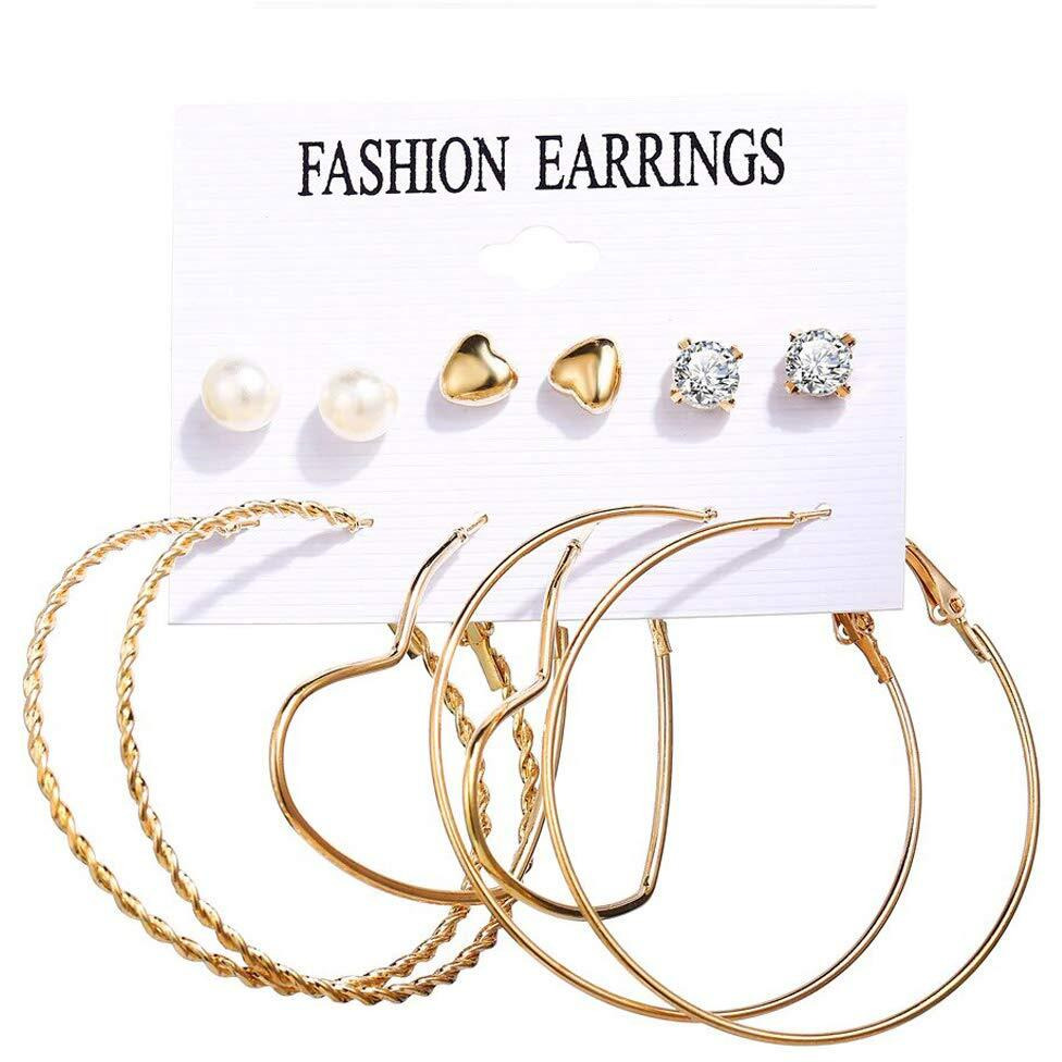 Jewels Galaxy Limited Edition Set of 2 Gold Plated Drop Earrings and a Layered Necklace (JG-PC-ERRG-186)