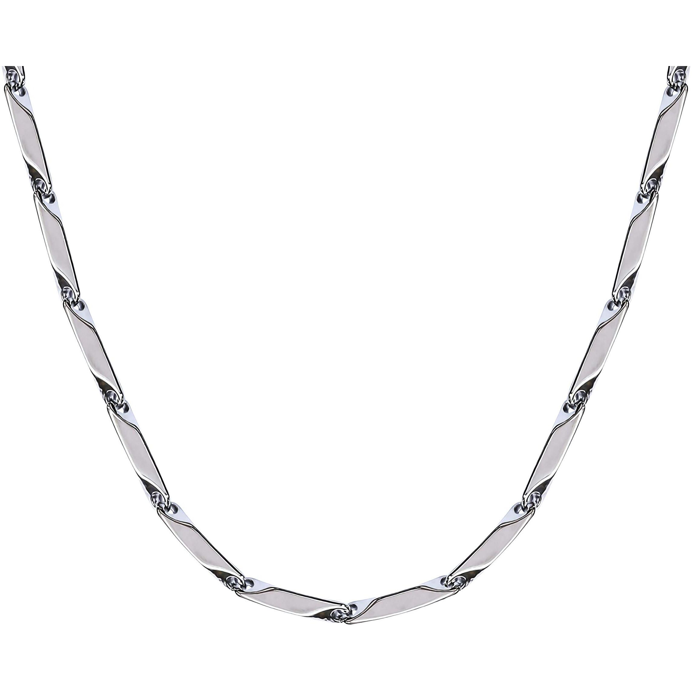 Fashion Frill Mens Jewellery Silver Chain For Boys Elegant Stainless Steel Necklace Silver Chain Double Coated Chains For Men Neck Chain Necklace Boys 22 Inches